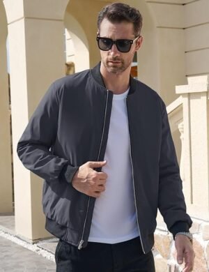 MAGCOMSEN Winter Jacket for Men Bomber Casual Jackets Full Zip Windproof Warm Jacket Quilted Padded Coat