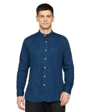 Allen Solly Men's Regular Fit Mandarin Collar Casual Shirt