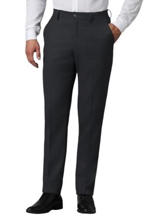 Louis Philippe Men's Slim Fit Mid Rise Pants