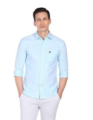 U.S. POLO ASSN. Men's Solid Spread Collar Premium Cotton Oxford Tailored Fit Shirt