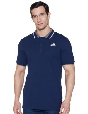 adidas Men's Cotton Geometric Regular Fit Polo Shirt