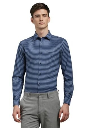 Louis Philippe Men's Striped Slim Fit Shirt