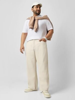 Urbano Plus Men's Loose Baggy Fit Washed Jeans Non-Stretchable