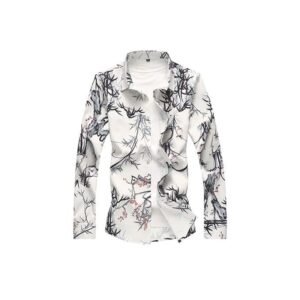 ZAFONI Men Shirts, Plus Size Men Shirt Autumn Printing Long Sleeve Shirts Mens Clothes Casual Shirts Men