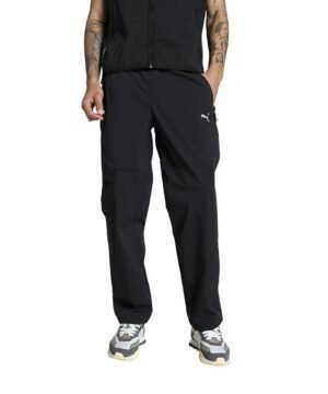 Puma Men Mid Rise, Relaxed Cargo Pants, Black, XL,